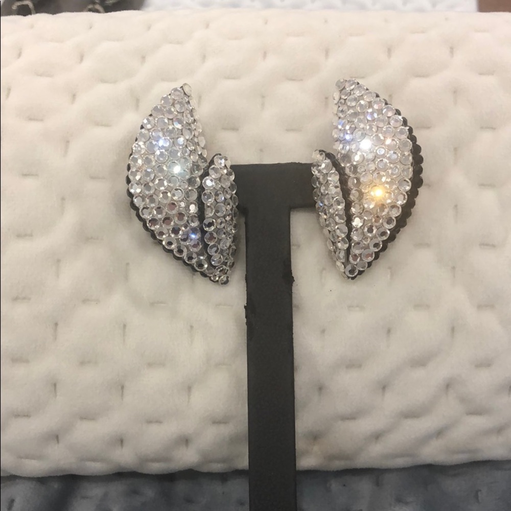 Designer Clear/Black Swarovski Crystal Earring